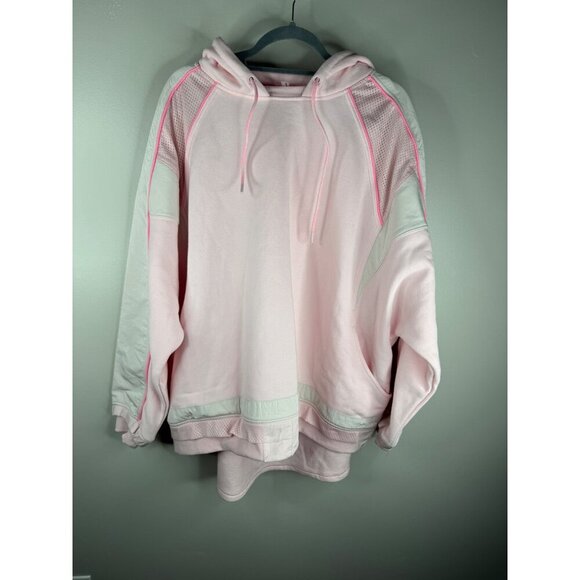 NEW Free People FP Movement Pink Racing Stripes Hoodie Sweatshirt Size M - Picture 5 of 10